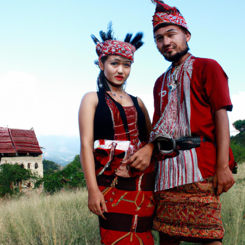 Man and woman wearing traditional clothing