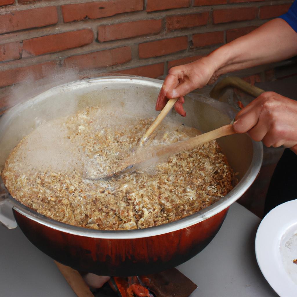 Person cooking traditional Ashkenazi dish