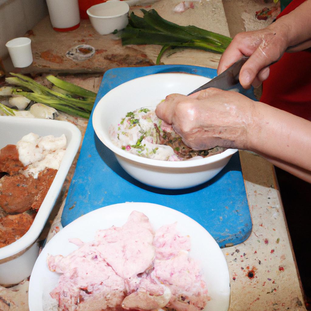 Person preparing traditional Jewish dish