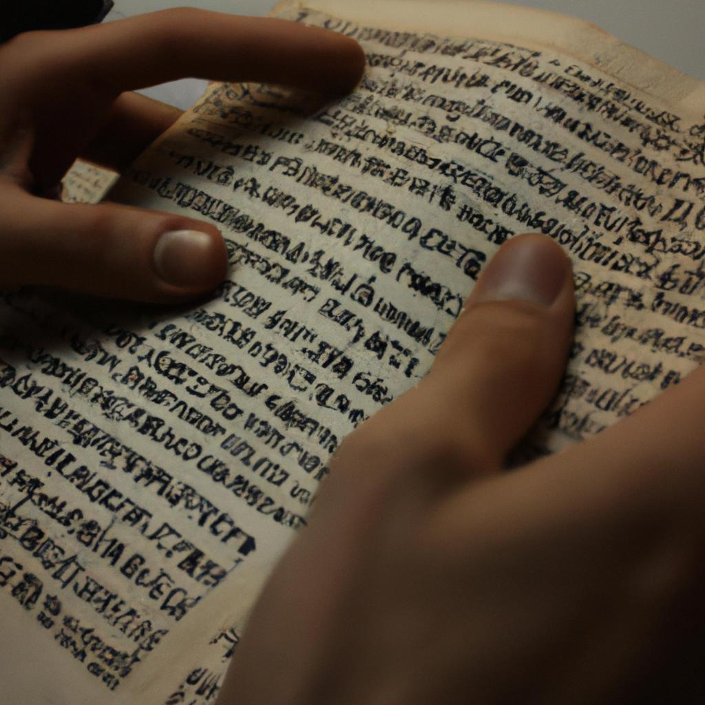 Person reading ancient Jewish texts
