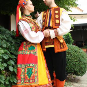 Man and woman embracing traditions